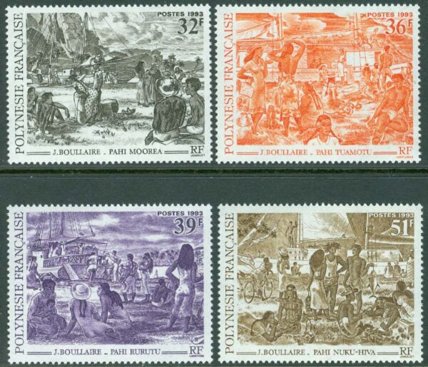 Franska Polynesien - M  632-635 Konstnären J Boullaires födelse 100 år, 4 kpl **