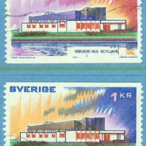 F  825-826 Norden III. Nordens Hus, Reykjavik. 2 kpl stpl