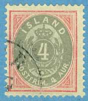 Island – F   22 Aur-valörer (t. 12 3/4X12 3/4), 4 aur stpl