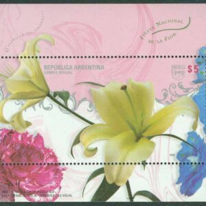 Argentina – M BL  98 Blommor, bl.a. lilja, block **