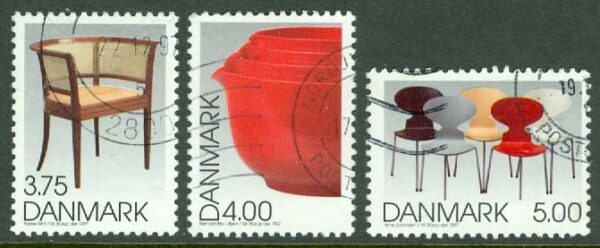 Danmark - F 1193-1195 Dansk design, 3 ol stpl
