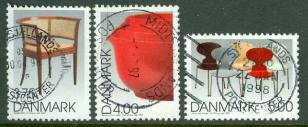 Danmark - F 1193-1195 Dansk design, 3 ol stpl