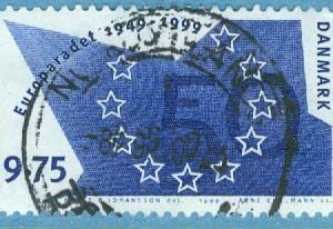 Danmark – F 1240 Europarådet 50 år, 1 kpl stpl