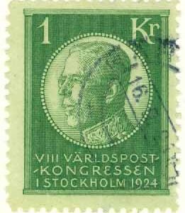 F  208 Världspostkongressen 1 kr stpl