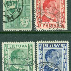 Litauen – M  409-412 Antanas Smetona, statspresident, 4 ol stpl, kt