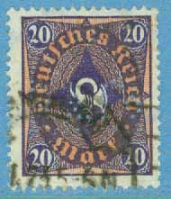 Deutsches Reich – M  207 Posthorn, skyddsperforerat, 20 M stpl