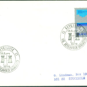 Island – Brev, minnespoststämpel med schackmotiv