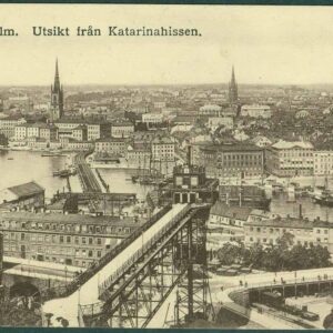 Stockholm. Utsikt från Katarinahissen. Obeg.