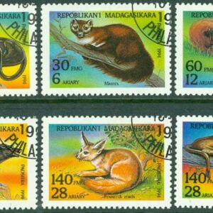 Madagaskar – M 1701-1706 Rovdjur, 6 ol stpl