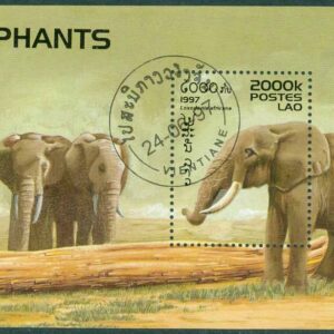 Laos – M BL 162 Elefanter, block stpl