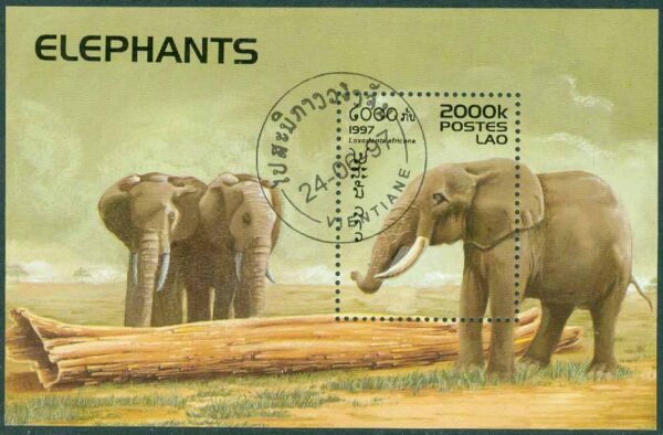 Laos - M BL 162 Elefanter, block stpl