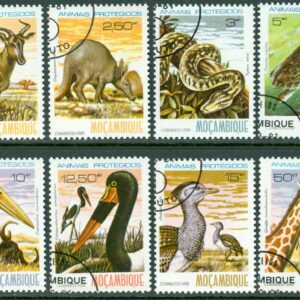 Mocambique – M  796-803 Skyddade djur, bl.a. giraff, 8 kpl stpl