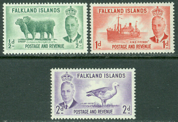 Falkland Islands - M  102-104 George VI, landsmotiv, 3 ol **