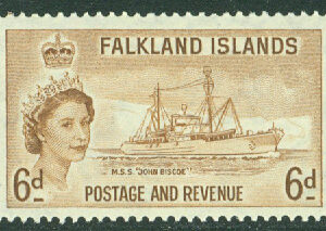 Falkland Islands – M  120 Elisabeth II, fartyget MSS ”John Biscoe”, 6 P **