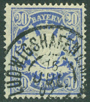 Bayern – M   57 Statsvapen i ornament, 20 Pf stpl