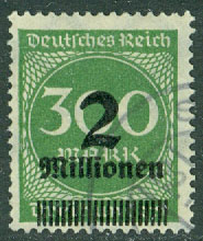 Deutsches Reich – M  310 A Påtryck 2 Mio på 300 M stpl