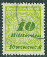 Deutsches Reich – M  328 A Siffertyp 10 Mrd M stpl