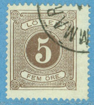 F L  3. Lösen 5 öre t. 14 stämplat