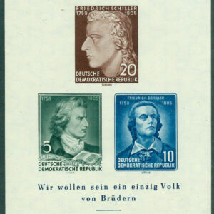 DDR – M  464-466 B (BL 12) F Schiller, diktare, Block **