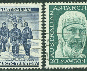 Australian Antarctic Ter. – M    6, 7 Antarktisforskning, 2 ol. kpl utgåvor stpl