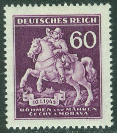 Böhmen och Mähren – M  113 Frimärkets Dag 1943. Postryttare, 1 kpl **