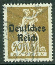 Deutsches Reich – M  124 Påtryck på Bayern 40 Pf stpl