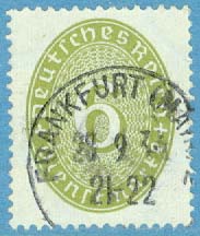 Deutsches Reich – M Tj  128 X Tjänstefrimärke siffra i oval, 6 Pf stpl