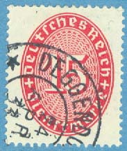 Deutsches Reich – M Tj  124 X Tjänstefrimärke, siffra i oval, 15 Pf stpl