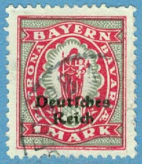 Deutsches Reich – M  129 Påtryck på Bayern 1 M stpl, ktt