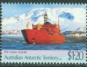 Australian Antarctic Ter. – M   89 Antarktisfördraget 30 år, ” Aurora Australis”, $ 1.20 **