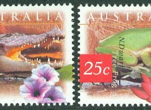 Australien – M 1630-1631 Krokodil, groda, 2 ol **