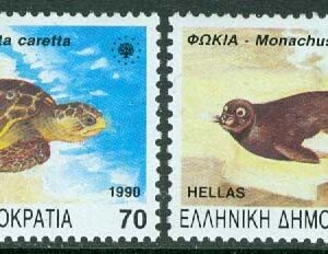 Grekland – M 1739-1740 Sällsynta djur, bl.a. havsmunk, 2 ol **