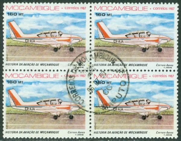 Mocambique - M 1109 Flygets historia i Mocambique, Piper PA-23 Aztec, 4-block stpl