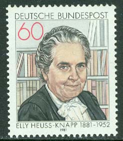 Tyskland – M 1082 Elly Heuss-Knapp, social- och kulturpolitiker, 1 kpl **