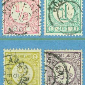 Nederländerna – M   30-33a F Siffertyp, 4 kpl stpl