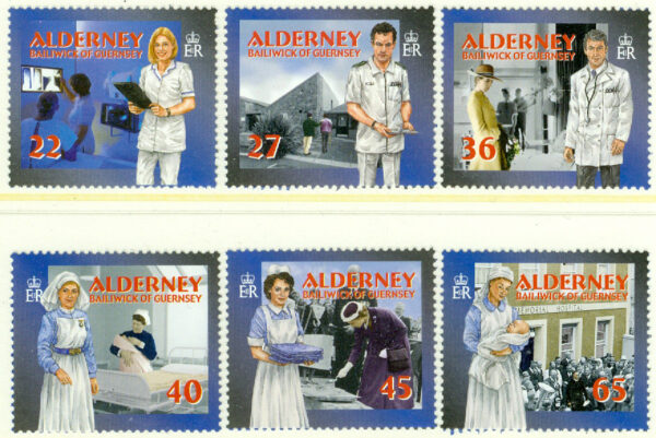 Alderney - M  167-172 Socialtjänst på Alderney, bl.a. sjukvårdspersonal, 6 kpl **