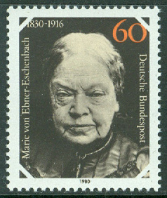 Tyskland – M 1057 Marie Freifrau von Ebner-Eschenbach, österrikisk författare, 1 kpl **