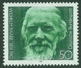 Tyskland – M 1104 Wilhelm Raabe, författare, 1 kpl **