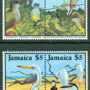 Jamaica – M  687-690 Fåglar, 2 par kpl **