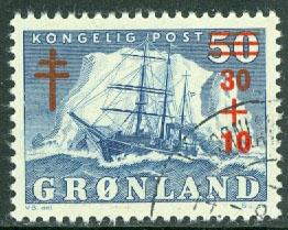 Grönland – F   40 Tuberkulosfonden, 1 kpl stpl
