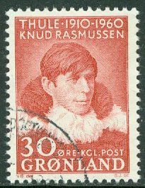 Grönland – F   45 Knud Rasmussen, 1 kpl stpl