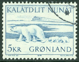 Grönland – F   96 Isbjörn med ungar, 1 kpl stpl