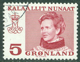Grönland – F  106 Drottning Margrethe 5 öre stpl
