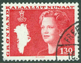 Grönland – F  121 Drottning Margrethe. Typ III, 1.30 kr stpl