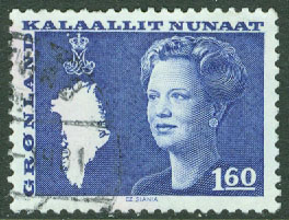 Grönland – F  122 Drottning Margrethe. Typ III, 1.60 kr stpl