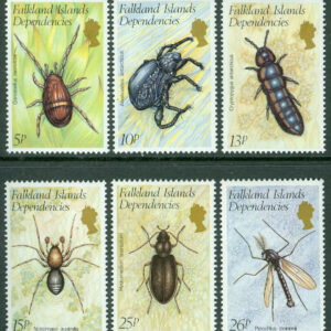 Falkland Islands Dep. – M  106-111 Insekter och spinndjur, 6 kpl **