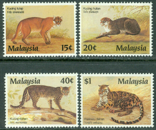 Malaysia - M   369-372 Naturskydd, katter, 4 kpl **