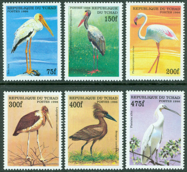 Tchad - M 1870-1875 Afrikanska fåglar, 6 kpl **