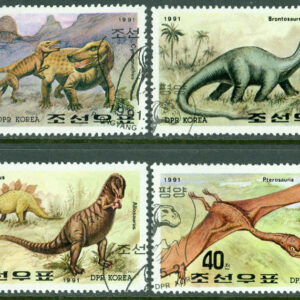 Nordkorea – M 3209-3212 Förhistoriska Djur, 4 ol stpl