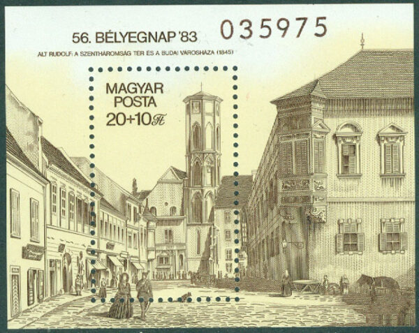Ungern - M BL 166A Frimärkets Dag 1983, Rådhuset i Buda, block **